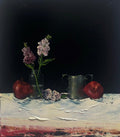 Apples, Metal Jug and Flowers By Rebekah Mooney