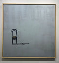 Single Wooden Chair On Grey by Rachael Smith