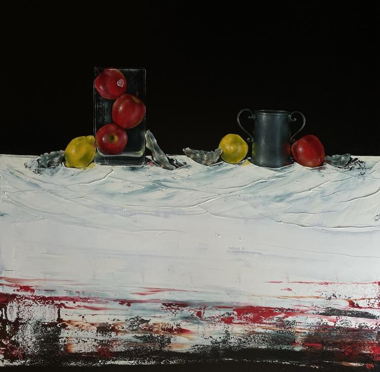 Oyster Shells with Lemons and Pink Ladies by Rebekah Mooney