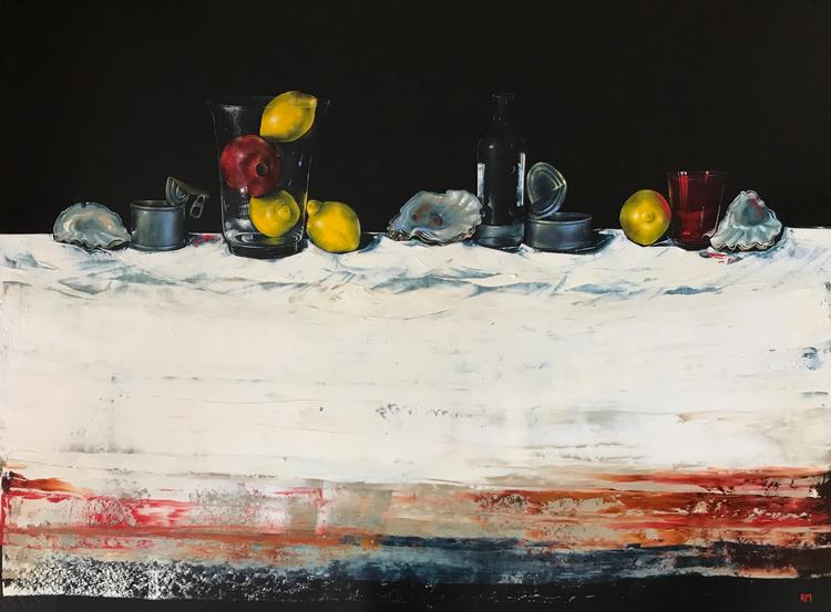 Oyster Shells, Lemons and Pomegranates by Rebekah Mooney