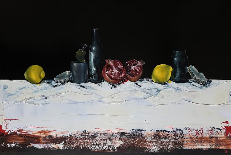 Pomegranates, Lemons and Glass